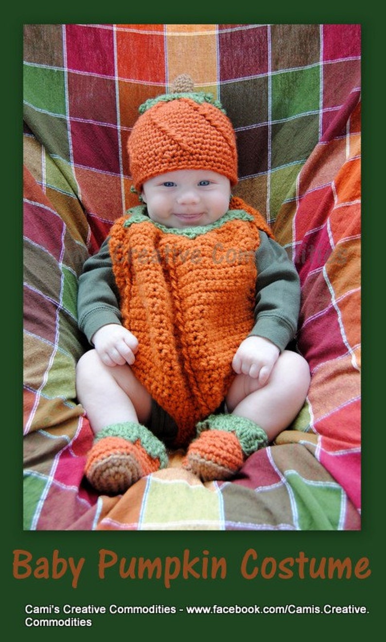 Crochet Baby Pumpkin Costume Digital Crochet Pattern pdf710 image 3