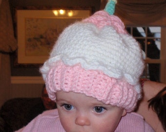 1st Birthday Cupcake Hat for Girls crochet pattern pdf 497