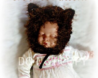 Baby Lion Bonnet Crochet Pattern pdf 571 infant to 3T sizes to make Great Photo Prop
