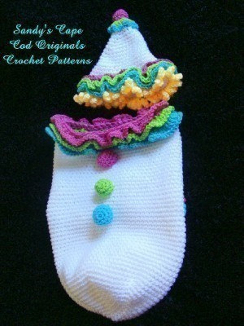 Infant Clown Cocoon and Hat Crochet Pattern pdf 412 image 2