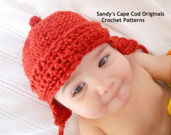 Girl's Pixie Ear Flap Hat and booties crochet pattern pdf 276