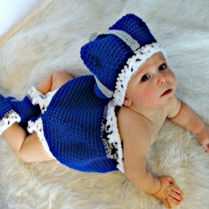 Little Prince Hat,Booties and Diaper Cover crochet pattern pdf 537 image 1