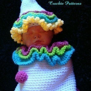 Infant Clown Cocoon and Hat Crochet Pattern pdf 412 image 3