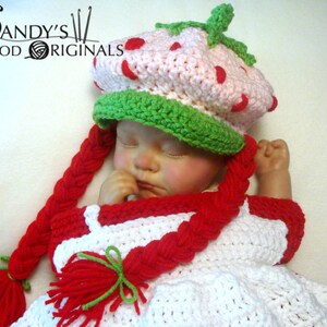 Strawberry Babycake Crochet Pattern Cocoon and Hat Set PDF 700 image 3