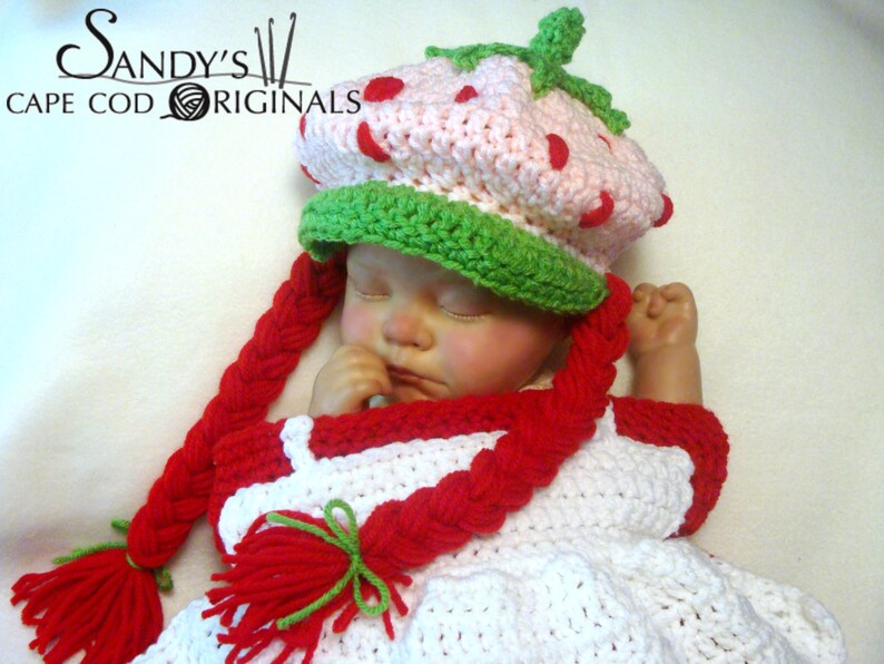 Strawberry Babycake Crochet Pattern Cocoon and Hat Set PDF 700 image 3