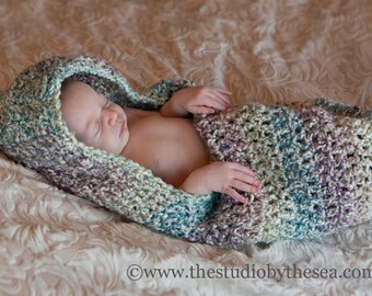 Hooded Cocoon Crochet Pattern Super Easy Fluffy Cocoon PDF 677