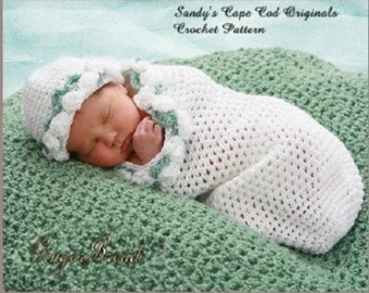 Preemie Cocoon Crochet Pattern Precious Angel cocoon and beanie  pdf 176 Instructional Video Incldued