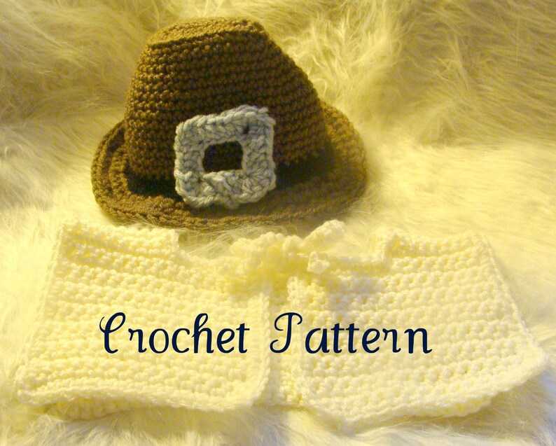 Pilgrim Hat and Collar Photo Props Crochet Pattern PDF 473 | Etsy