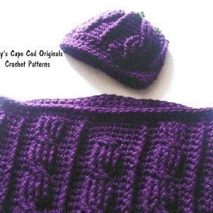 Eggplant Cocoon and Beanie Worsted Weight Version PDF Crochet Pattern 323 image 3