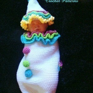 Infant Clown Cocoon and Hat Crochet Pattern pdf 412 image 1