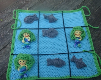 775 Sharks VS Mermaids a tic tac toe game to crochet pattern