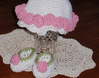 Cotton Roses Sunhat for Infants to Adult Sizes Crochet Pattern pdf 413 Instructional Video Included