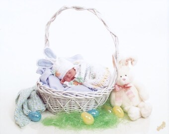 Fluffy Newborn Cocoon and Bunny Hat Set Crochet Pattern PDF 186