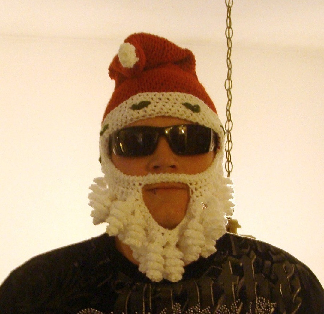 Santa Hat With Attached Beard Crochet Pattern PDF 500 3sizes to Make Etsy