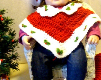 Doll Poncho, Hat and Booties Crochet Patterns PDF 501 fits 20inch doll and real newborn babies