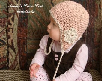 Organic EarFlap Hats Infants to Adults Crochet Pattern PDF 380