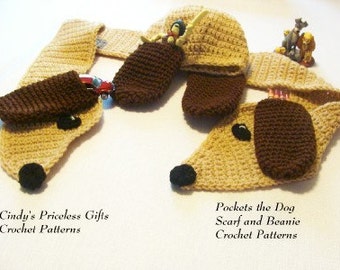 PDF Pockets the Dog Beanie and Scarf Crochet Pattern