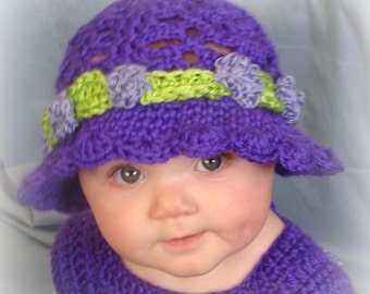 Crochet Baby Hat Ribbons and Lace PDF 741