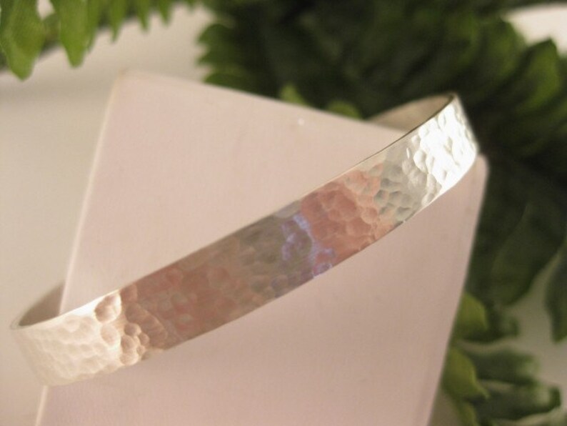 Free shipping to US locations Fits 6.5 to 7 inch wrist Hammered Sterling Silver Cuff Bracelet reduced rates to all other countries.