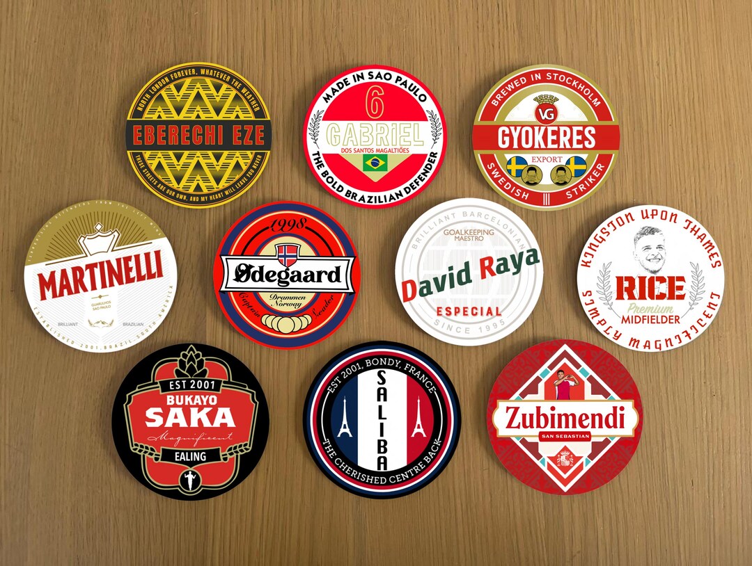 Arsenal Football Coasters 10 PACK OR INDIVIDUAL - Etsy UK