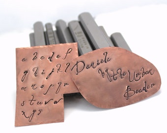 Daniela Font Lowercase Alphabet set for Jewelry stamping