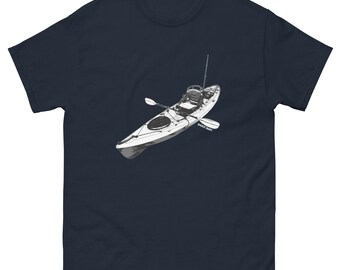 Maglietta grafica con motivo Kayak Blueprint – Maglietta per avventure in canoa