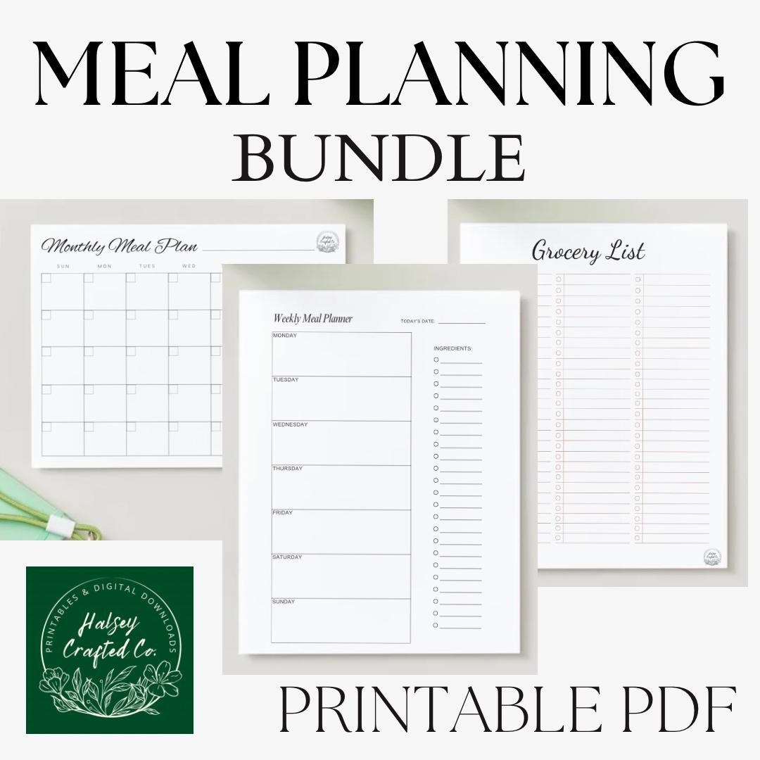 Meal Planning Printable Bundle (PDF) - Etsy