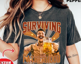 Surviving Fatherhood One Beer At A Time Shirt, Funny Dad Shirt, Custom Dad Beer Shirt, Drinking Husband, Fatherhood Shirt, Father's Day Gift