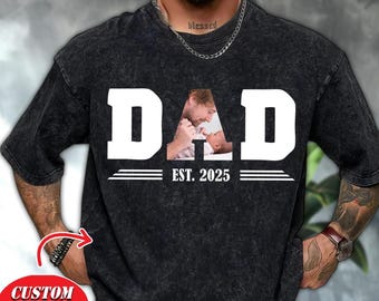 Personalized Fathers Day Shirt With Kids Photo, Custom Dad Name Shirt, Best Dad Shirt, Daddy Shirt, New Dad Gift, Fathers Day Gift