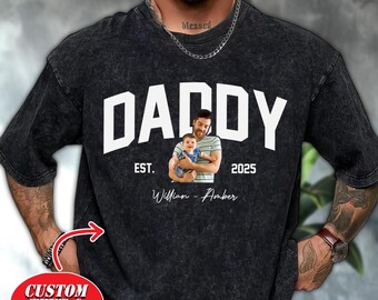 Custom Dad Vintage Photo Shirt, Personalized Fathers Day Shirt ,  Funny Dad Shirt, Dad And Kids Shirt, Daddy Shirt, Gift For Him