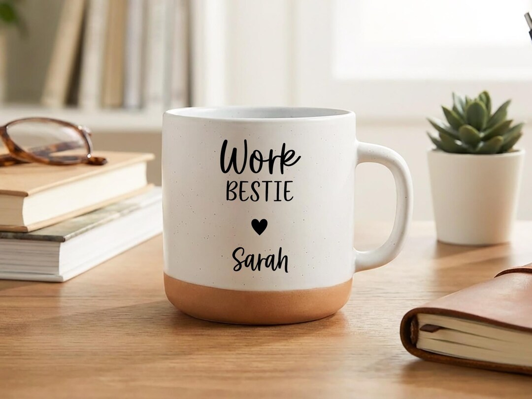 Personalized Work Personalized Work Bestie Mug With Name, Custom Coworker Gift, Office ...