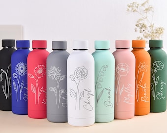 Bridesmaid Water Bottle, Bottle Cup with Lid, Personalized Bridesmaid Gift, Stainless Steel Bottle for Gym,  Wedding Tumbler, Metal Tumbler