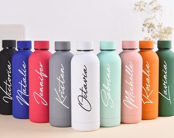 Personalized Water Bottle, Custom Bottle Cup with Lid, Bridesmaid Gift, Stainless Steel Bottle for Gym,Wedding Tumbler,Metal Tumbler for Her