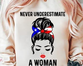 Puerto Rican Woman Pride PNG: Bold Digital Design (Digital Download)