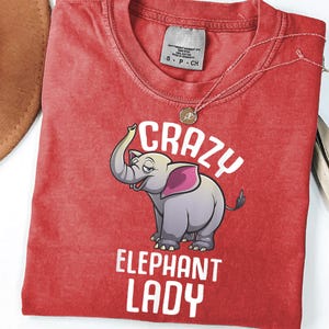 Crazy Elephant Lady PNG for Women – Funny Elephant Lover Sublimation Design, Cute Animal Clipart for T-Shirts, Digital Download