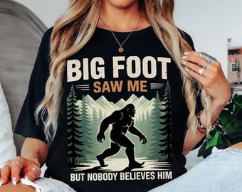 Funny Bigfoot Saw Me PNG | Retro Sasquatch Clipart (Digital Download)