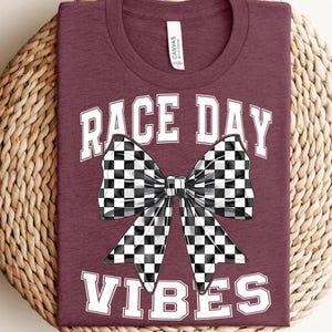 Race Day Vibes PNG - Checkered Flag Bow PNG - Racing Clipart for Sublimation - Race Car Digital Download - Instant Download PNG