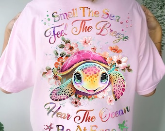 Sea Turtle Ocean Breeze PNG: Coastal Sublimation Art (Digital Download)