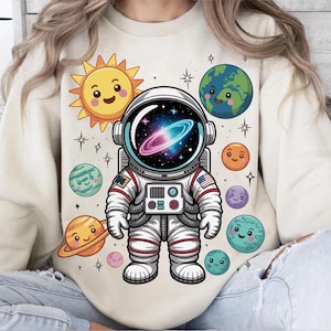 Astronaut PNG, Space Planets PNG, Cute Galaxy Sublimation Design, Outer Space Kid PNG, Cosmic Solar System Png, Space Lover Digital Download