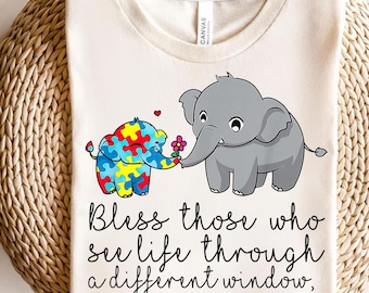 Elefante PNG de Conscientização sobre Autismo: Sublimação de Peças de Quebra-cabeça (Download Digital)