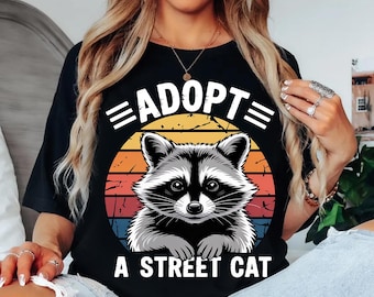 Funny Raccoon Png | Retro Sunset, Adopt a Street Cat (Digital Download)