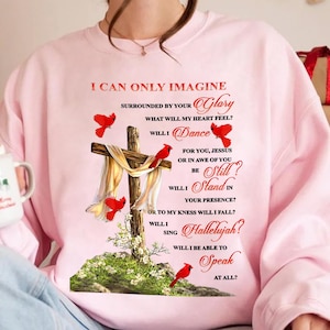 I Can Only Imagine Cross - Cardinal PNG | Inspirational Christian Digital Design for Crafts & Sublimation
