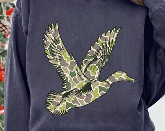 Old School Camo Duck Flying PNG, Waterfowl Hunting Duck Silhouette Sublimation Design, Duck Hunter Outdoor Wildlife Digital Download