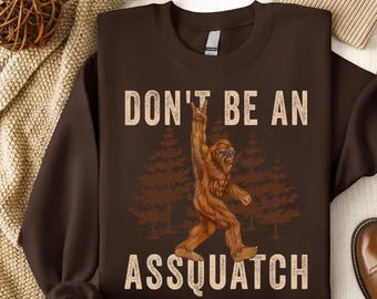 Funny Bigfoot Assquatch PNG - Humorous Outdoor Design (Digital Download)