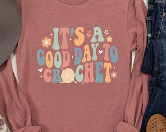 It's a Good Day to Crochet PNG - Retro Digital Design (Digital Download)