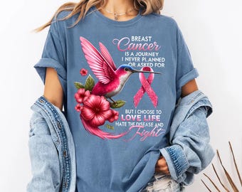Breast Cancer Journey PNG, Hummingbird Pink Ribbon Sublimation Design, Love Life Fight Disease Digital Download, Survivor Clipart