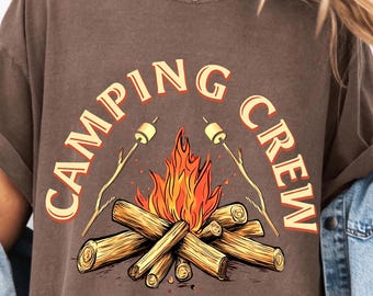 Camping Crew PNG: Campfire Adventure Digital Art (Digital Download)