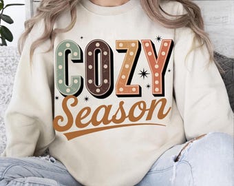 Retro Cozy Season PNG, Autumn Shirt Design (Digital Download)
