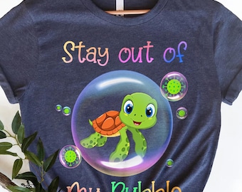 Cute Turtle "Stay Out of My Bubble" PNG Design - DIY Crafts (Digital Download)