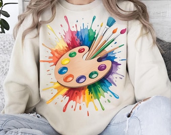 Artist Palette PNG, Paint Splatter Clipart (Digital Download)